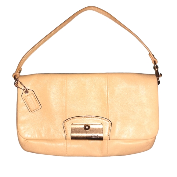 COACH Leather Kristin Wristlet, Canary golden yellow. EUC, carried once. - Picture 2 of 7